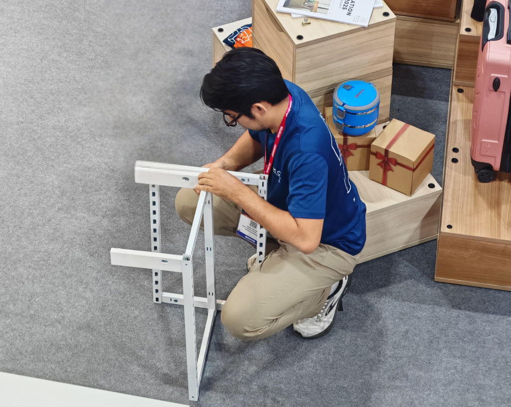 Staff setting up Lola system